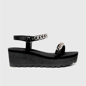 Rebecca Minkoff Lia Platform sandals with silver chain design